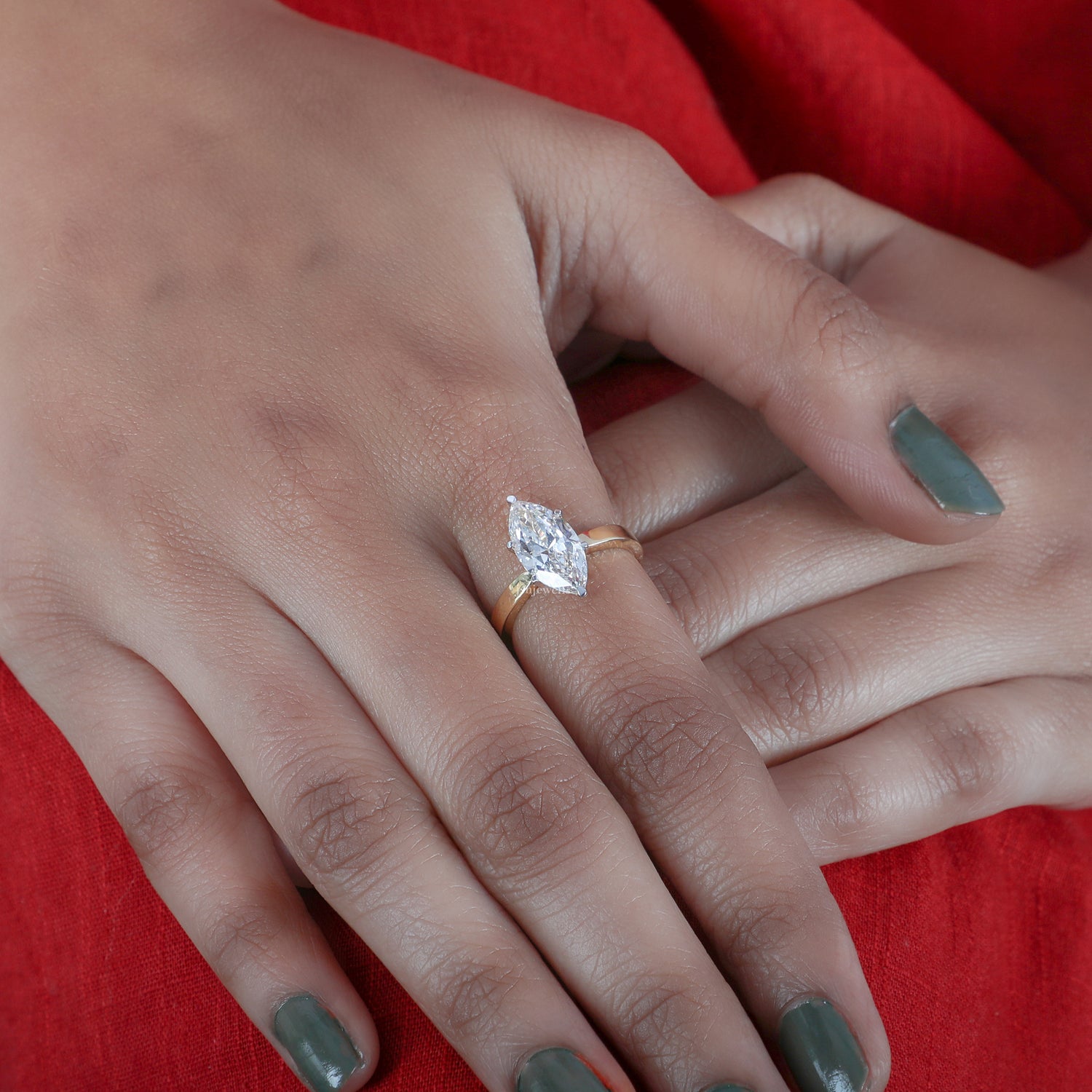 Marquise Cut Lab Grown Diamond Solitaire Engagement Ring