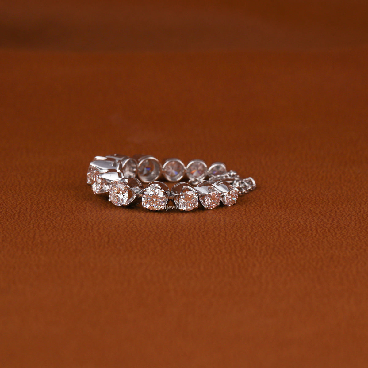 Round Cut Lab Grown Diamond Half Tennis Bracelet