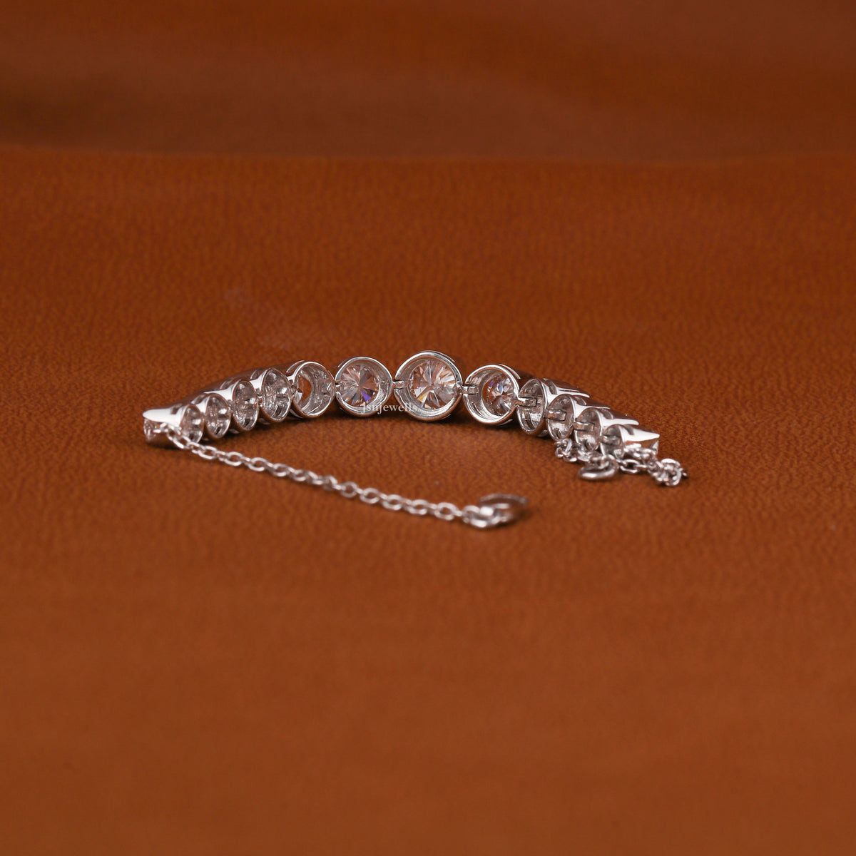 Round Cut Lab Grown Diamond Half Tennis Bracelet
