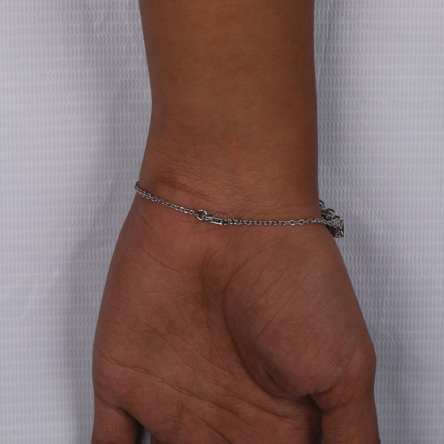 Round Cut Lab Grown Diamond Half Tennis Bracelet