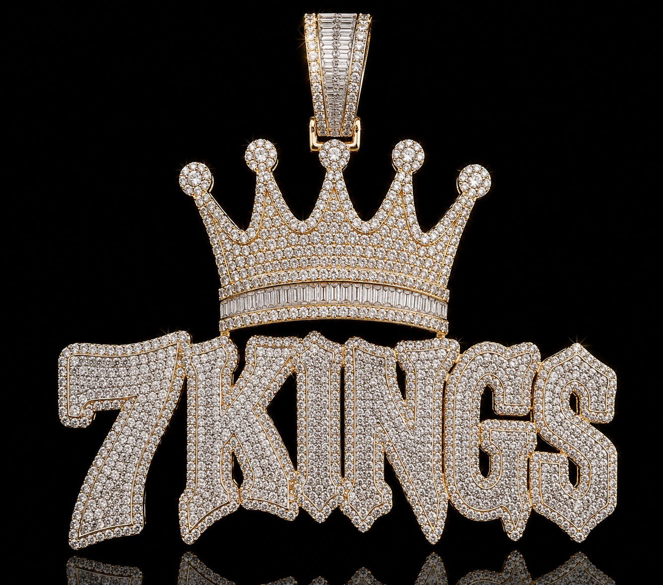 custom crown 7KINGS 925 silver moissanite pendant(first payment)