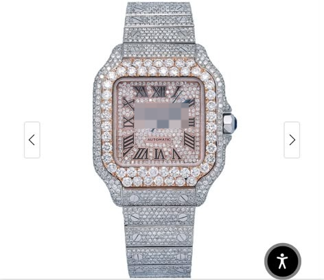 custom made two tone  36 mm women wrist watch moissanite